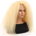 HC 613 13x6 Kinky Straight Human Hair Wig for Women 210% Density HD Transparent Lace Front Wigs Human