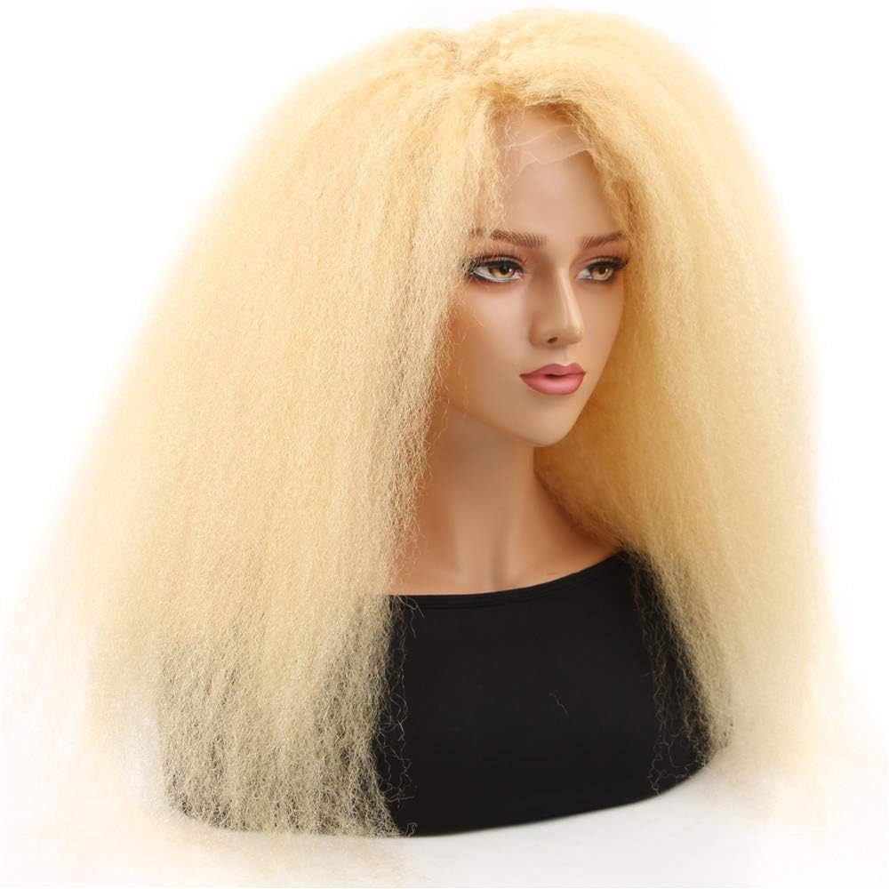 HC 613 13x6 Kinky Straight Human Hair Wig for Women 210% Density HD Transparent Lace Front Wigs Human